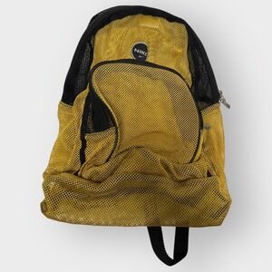 Nike Y2K See Through Mesh Nike Backpack Gym School Travel‎ Bag GOLD VINTAGE